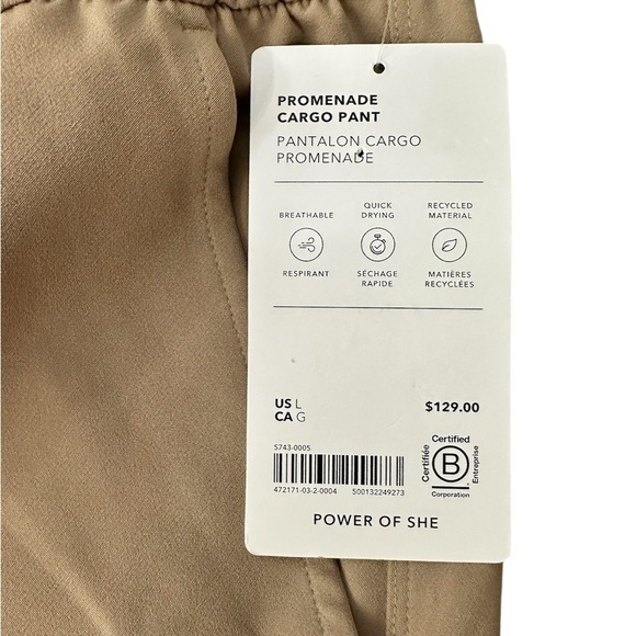 NWT Athleta Women’s Promenade Cargo Pants Size L - Picture 5 of 8